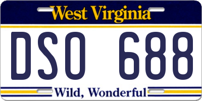 WV license plate DSO688