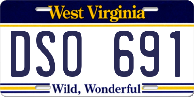 WV license plate DSO691