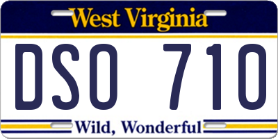 WV license plate DSO710