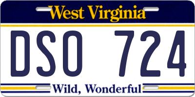 WV license plate DSO724