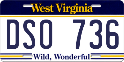 WV license plate DSO736