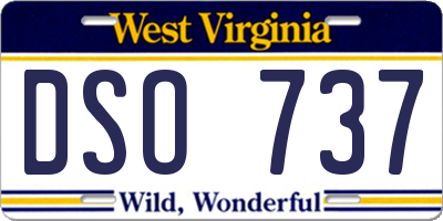WV license plate DSO737