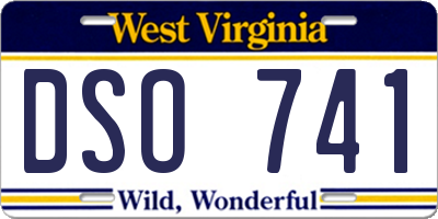 WV license plate DSO741