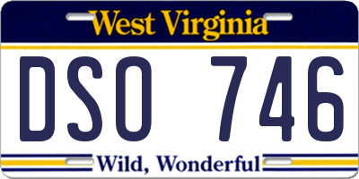 WV license plate DSO746