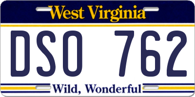 WV license plate DSO762