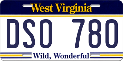 WV license plate DSO780