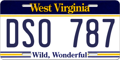 WV license plate DSO787