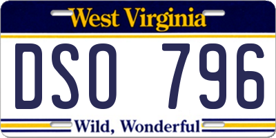 WV license plate DSO796