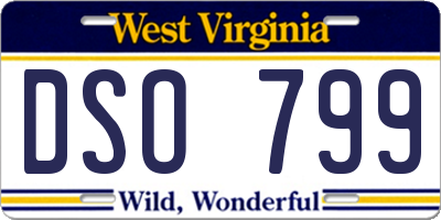WV license plate DSO799