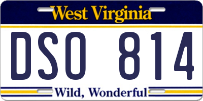 WV license plate DSO814
