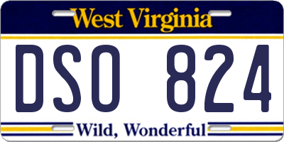 WV license plate DSO824