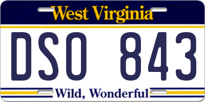 WV license plate DSO843