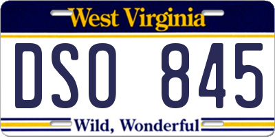 WV license plate DSO845