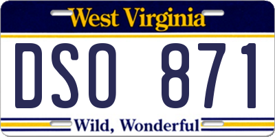 WV license plate DSO871