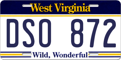 WV license plate DSO872