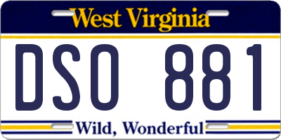 WV license plate DSO881
