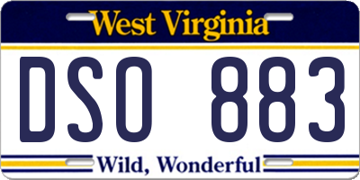 WV license plate DSO883