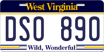 WV license plate DSO890