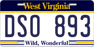 WV license plate DSO893