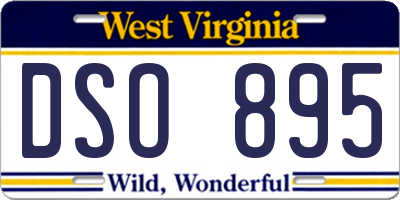 WV license plate DSO895