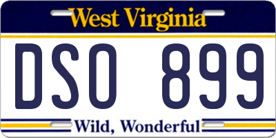 WV license plate DSO899
