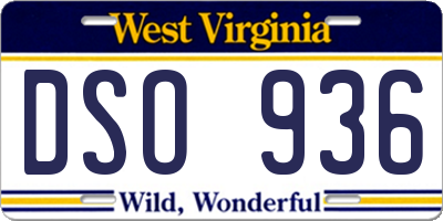 WV license plate DSO936