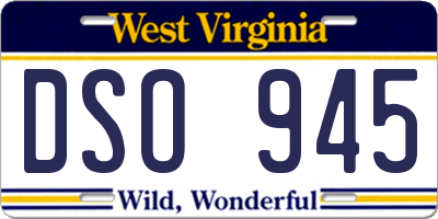 WV license plate DSO945