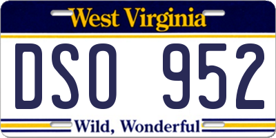 WV license plate DSO952