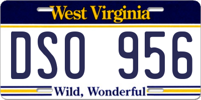 WV license plate DSO956