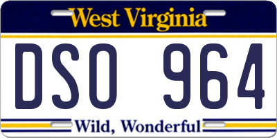 WV license plate DSO964