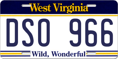 WV license plate DSO966