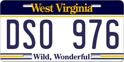 WV license plate DSO976