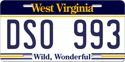 WV license plate DSO993