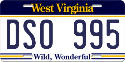 WV license plate DSO995
