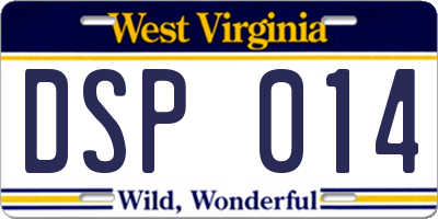 WV license plate DSP014