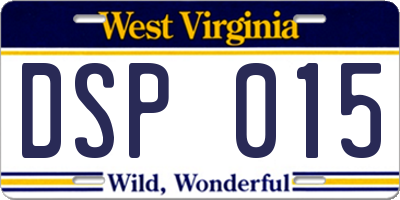 WV license plate DSP015