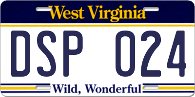 WV license plate DSP024