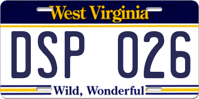 WV license plate DSP026