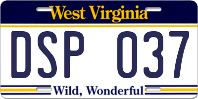 WV license plate DSP037