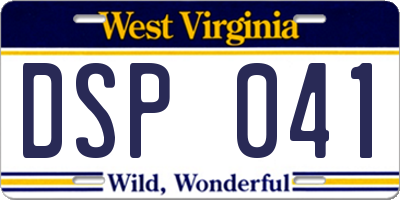 WV license plate DSP041