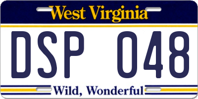 WV license plate DSP048