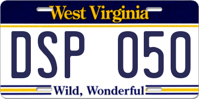 WV license plate DSP050