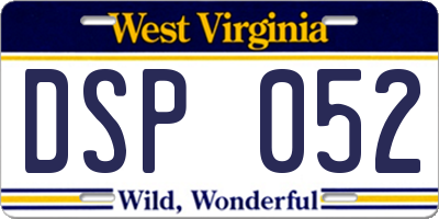 WV license plate DSP052