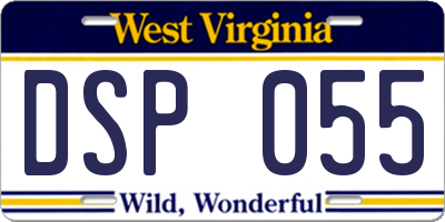 WV license plate DSP055