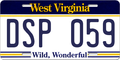 WV license plate DSP059