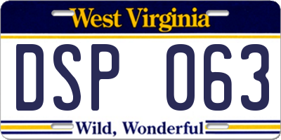 WV license plate DSP063