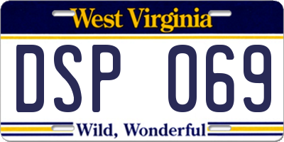 WV license plate DSP069