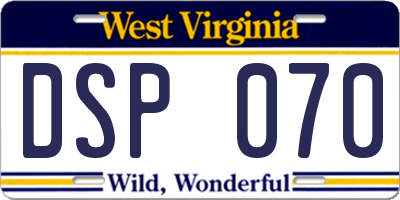 WV license plate DSP070