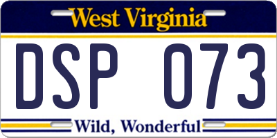 WV license plate DSP073