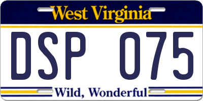 WV license plate DSP075